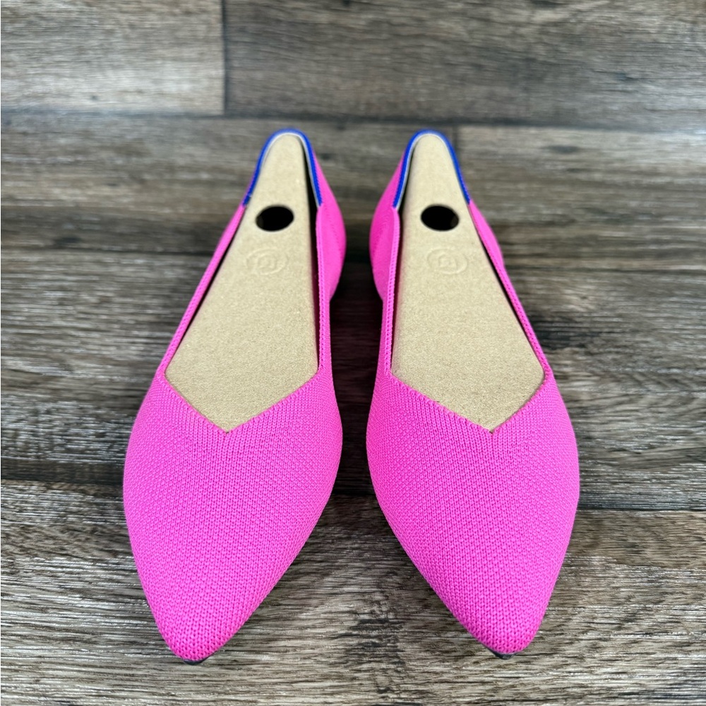 Rothy's Pointy Toe Flat DRAGON FRUIT NEW SZ 7.5 - Picture 3 of 12